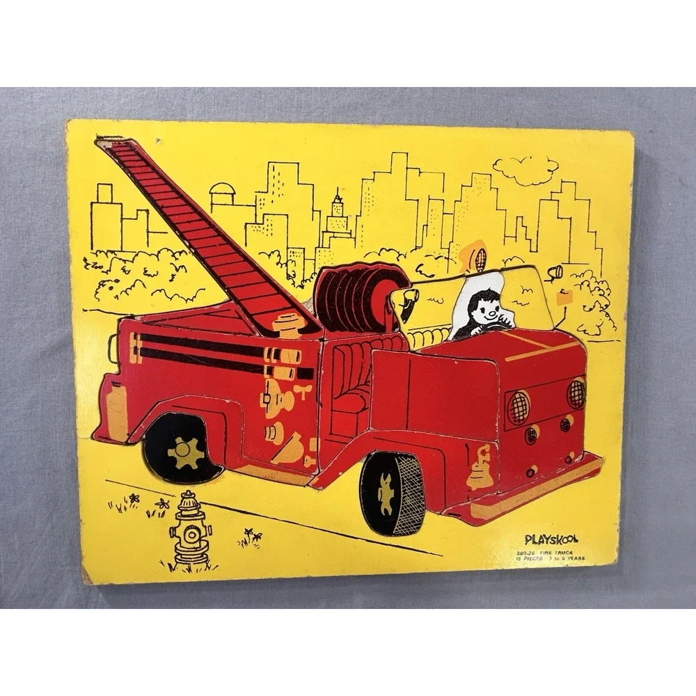 Vintage Playskool Wooden Puzzles Lot Of 3 hwith‎ issues
